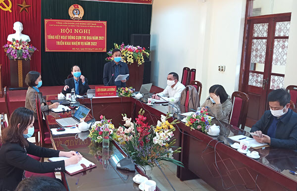 Cụm thi đua LĐLĐ 7 tỉnh Trung du và Miền núi phía Bắc tổ chức Hội nghị trực tuyến tổng kết hoạt động Cụm thi đua năm 2021