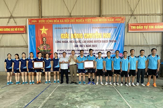 Giải bóng chuyền hơi công nhân, viên chức, lao động huyện Bạch Thông, lần thứ V năm 2023